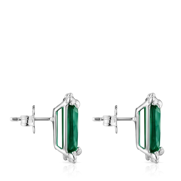 TOUS Color Pills earrings in sterling silver with faceted heart-cut - Picture 7 of 9